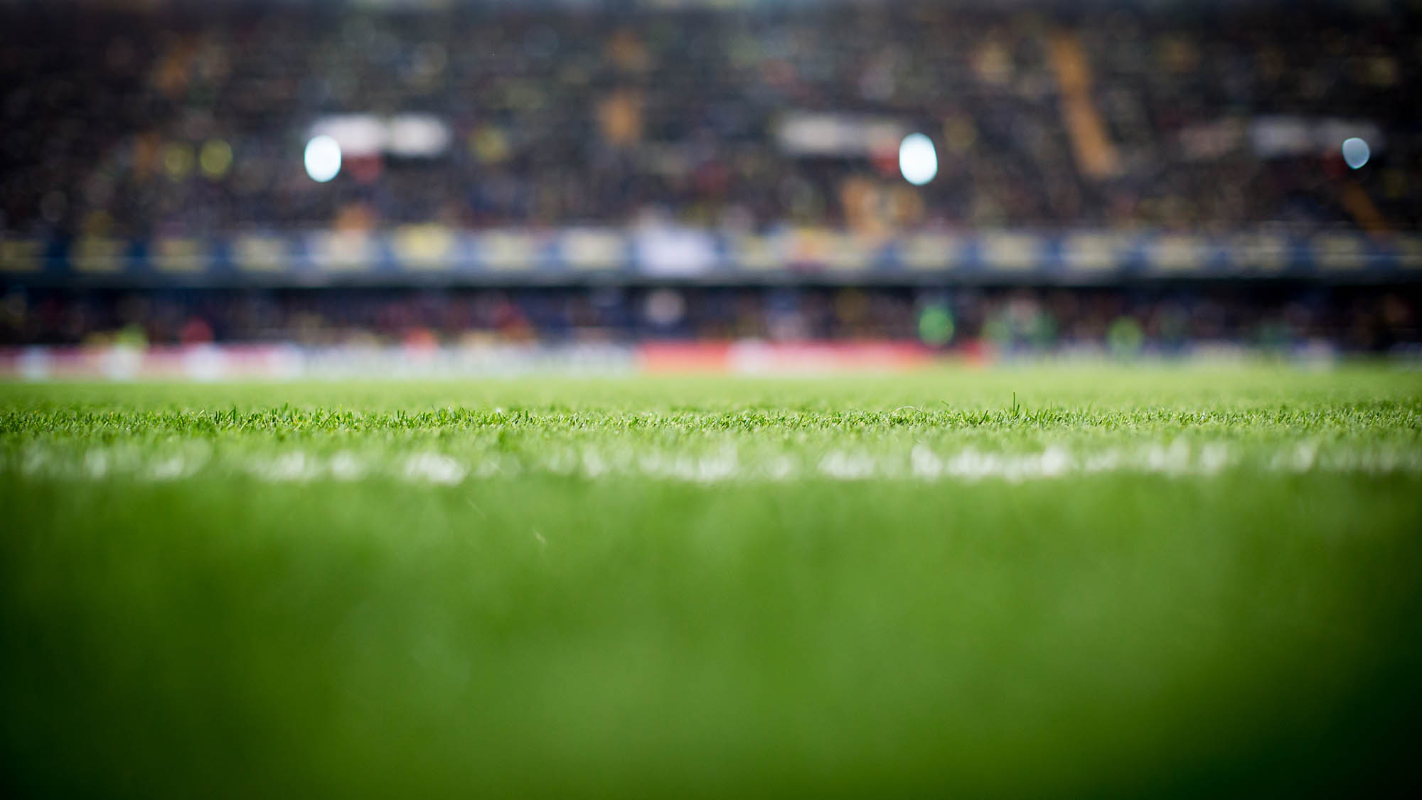 Sports stadium from the pitch
