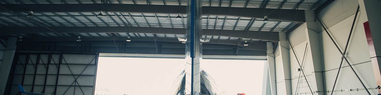 Airplane in hanger