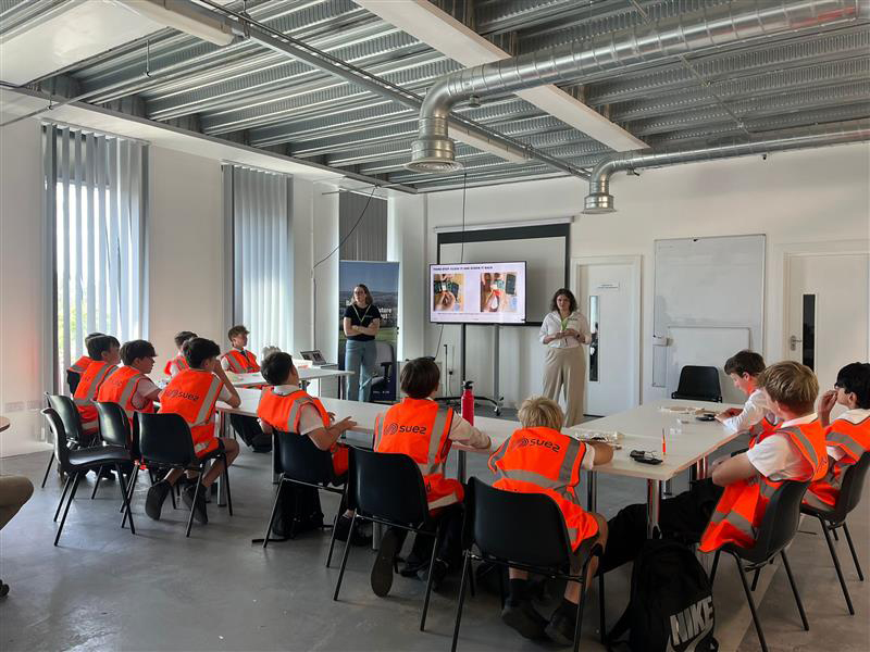 Students from Davenies School during an Insight Day at SUEZ