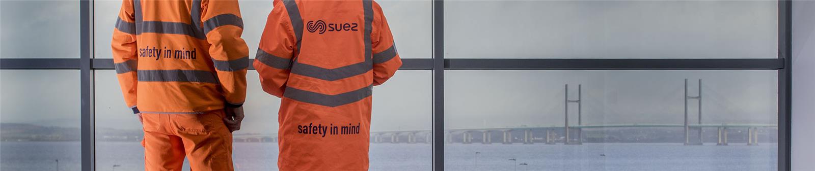 Employees looking out over the River Severn