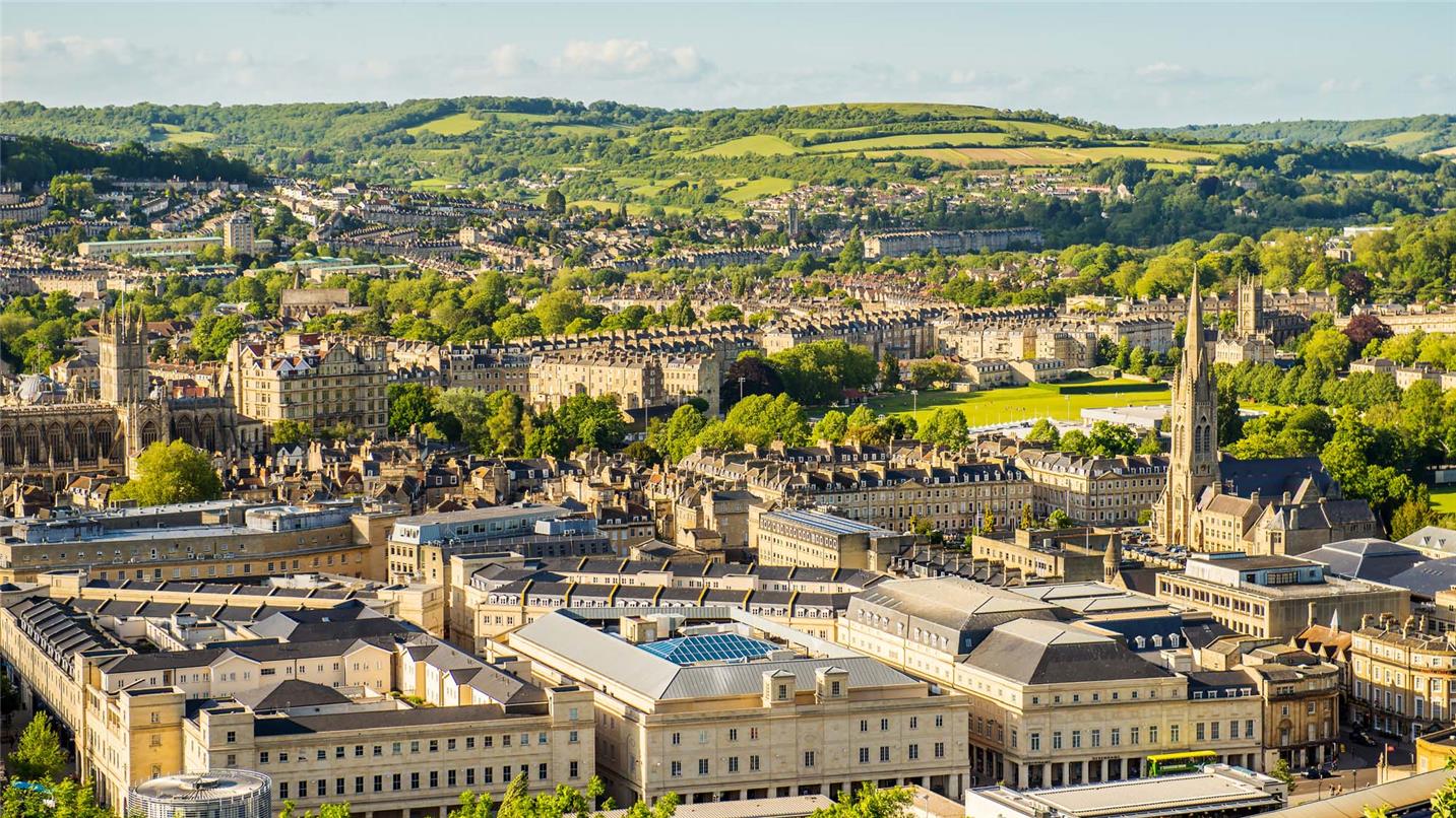 Aerial view of the City of Bath