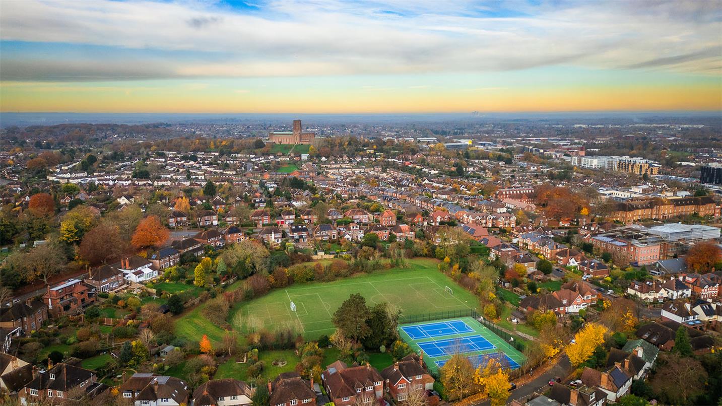 Aerial view of Guildford
