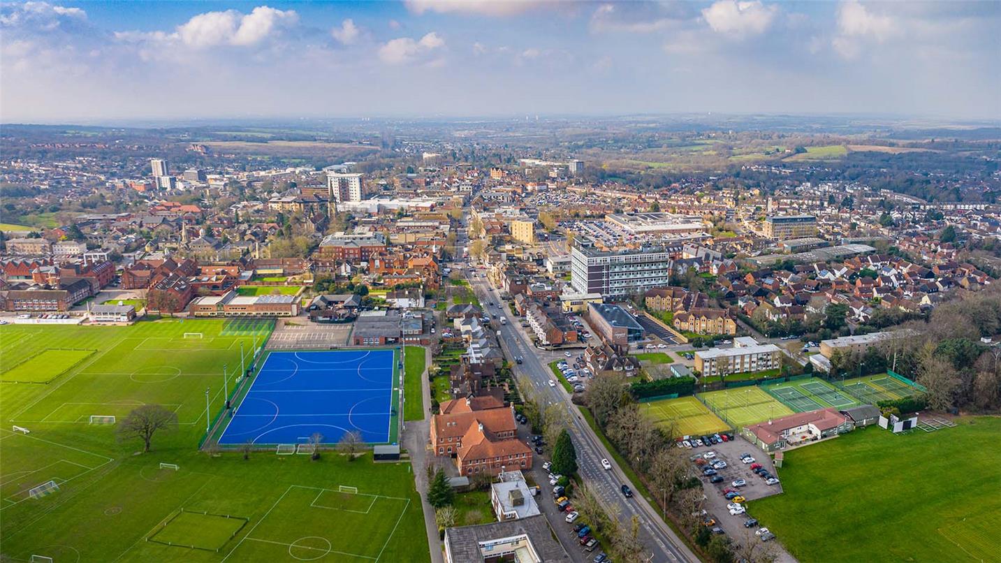 Aerial view of Brentwood, Essex