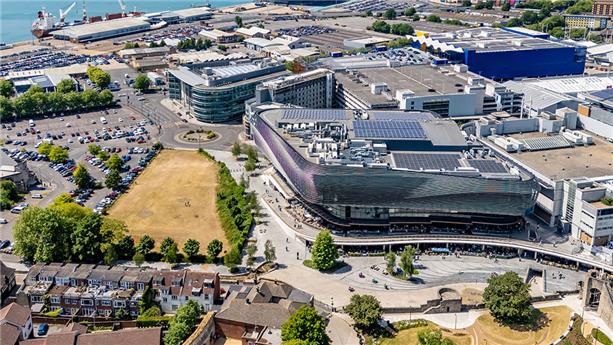 Southampton city centre and docks