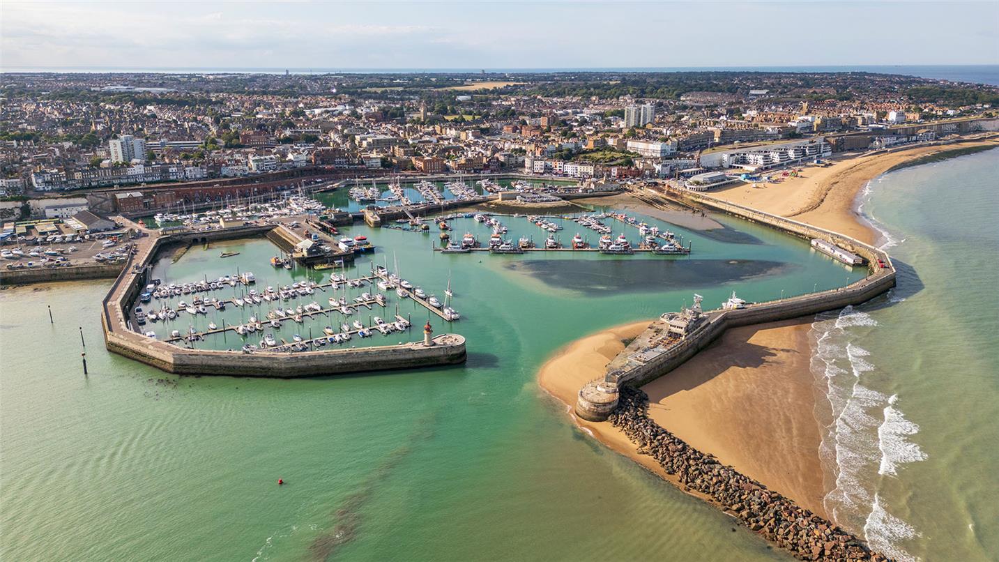Ramsgate harbour and town