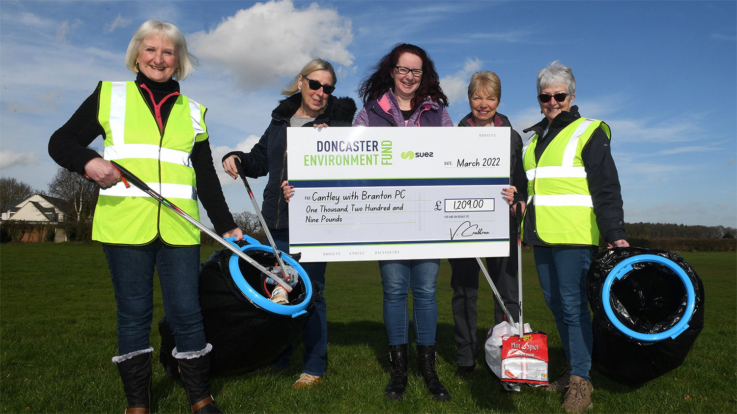 Cheque presentation Doncaster fund Cantley with Branton Parish Council