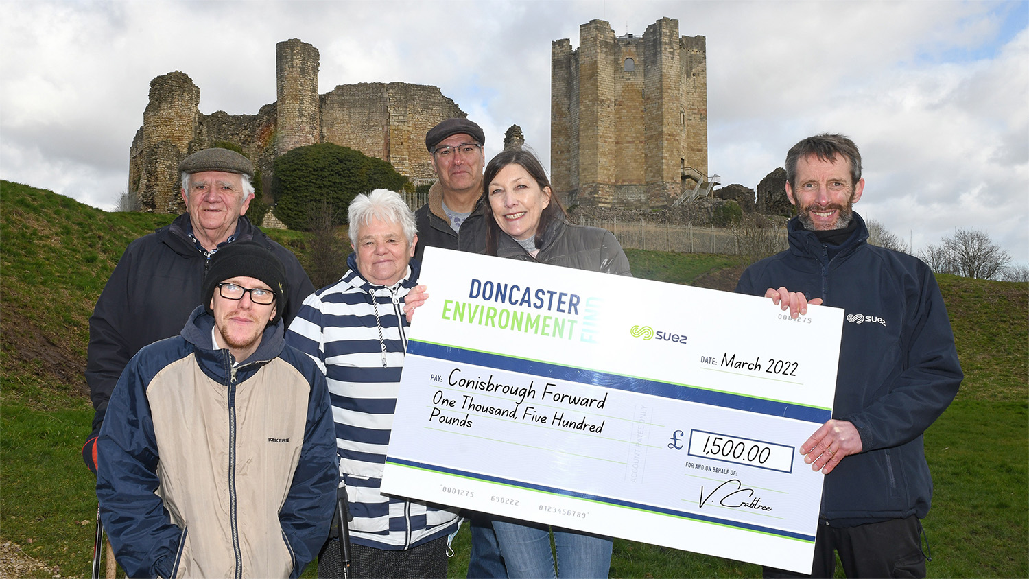 Cheque presentation Doncaster fund Conisbrough Forward