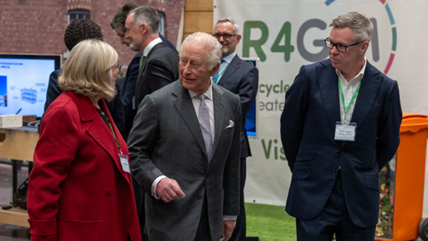 King Charles visiting Renew Hub in Manchester 2026