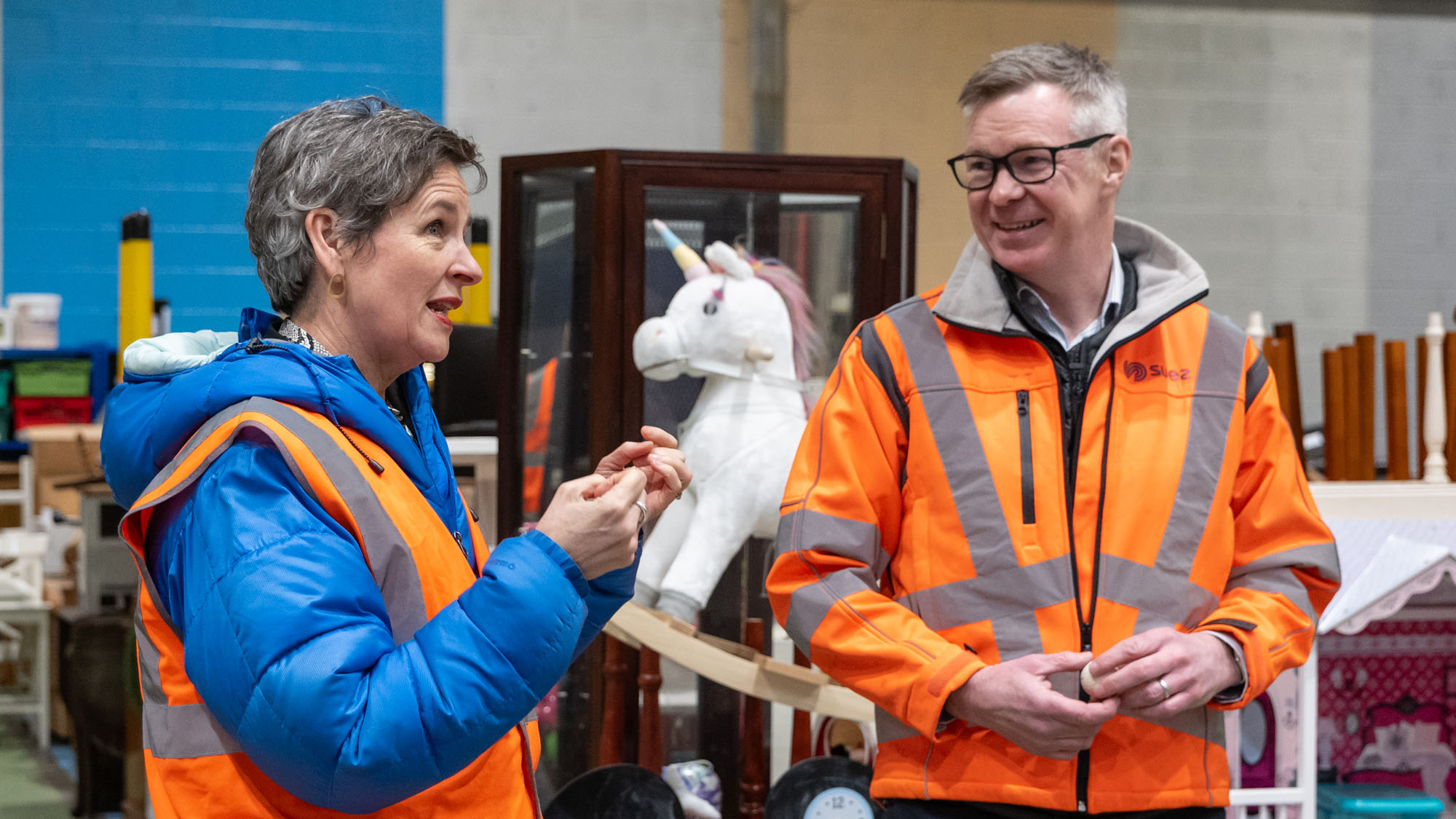 Minister Mary Creagh and John Scanlon CEO of SUEZ UK at Renew Hub in Manchester