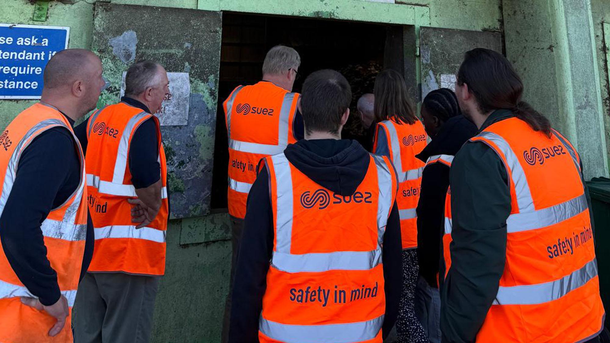 Surrey Lifelong Learning Partnership attending work at a SUEZ facility
