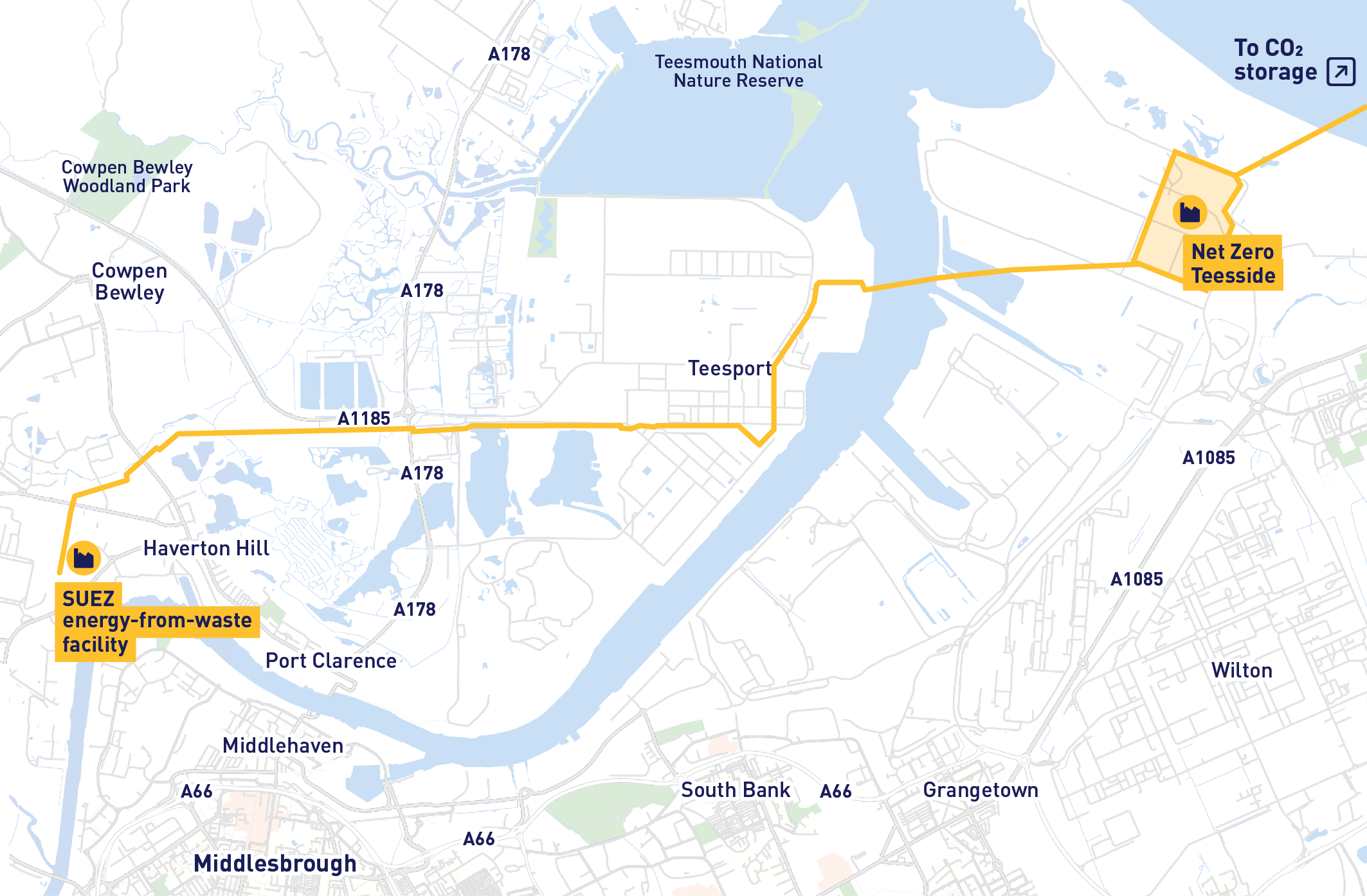 Teesside CCS planning map