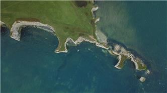 Aerial view of UK coast