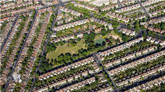 Aerial view of UK households