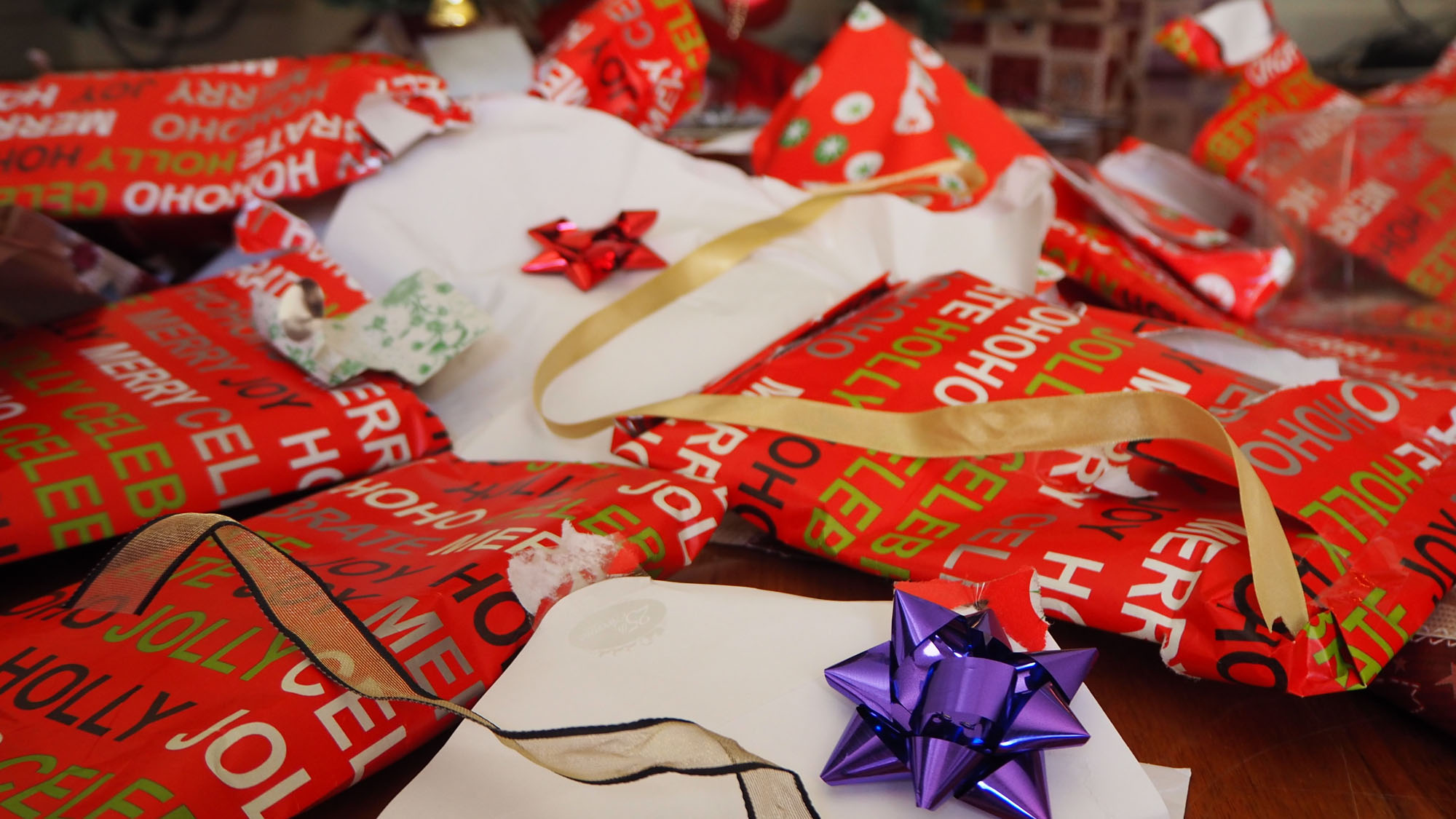 Discarded wrapping paper