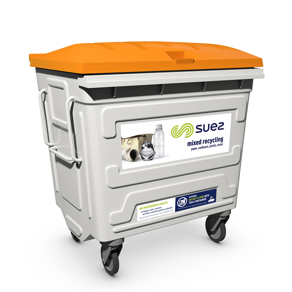 Dry mixed recycling container