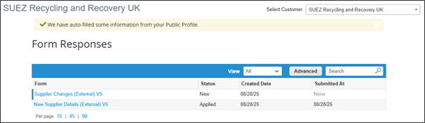 Coupa - form responses